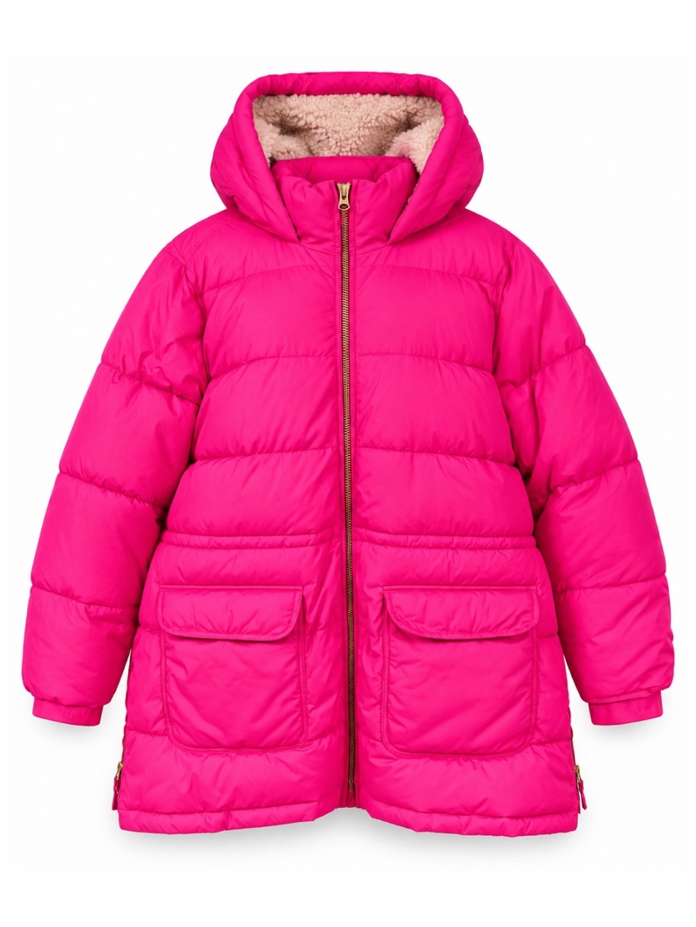 J. Crew Hot Pink Hooded Vail Puffer Coat Womens 2X